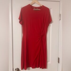 LOFT Red Midi Dress